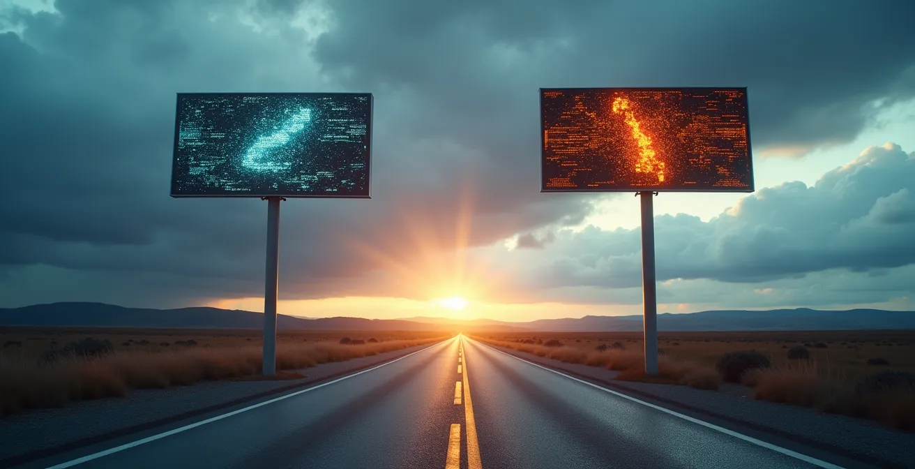 Visuele weergave van de hiërarchie tussen matrixborden en vaste verkeersborden