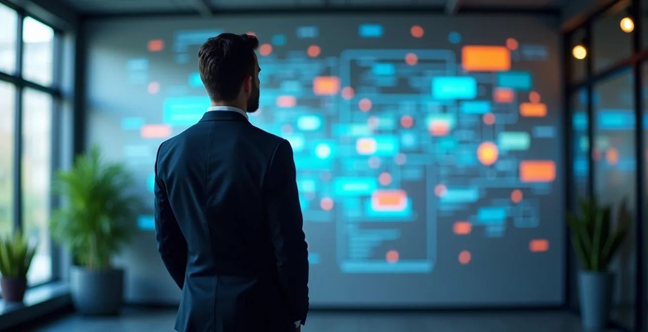 Moderne kantooromgeving met transport tracking visualisatie
